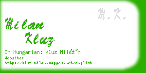 milan kluz business card